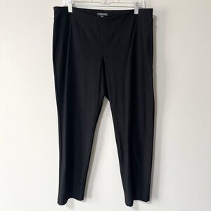 Eileen Fisher Pull-On Stretch Crepe Ankle Pants Black Size Large Petite Office